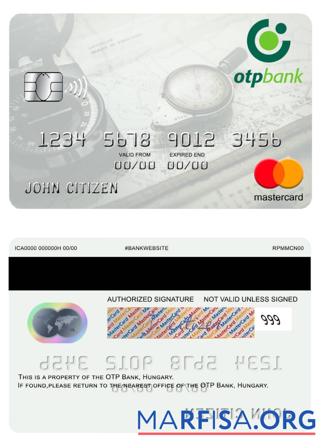 Blank Hungary OTP Bank mastercard template